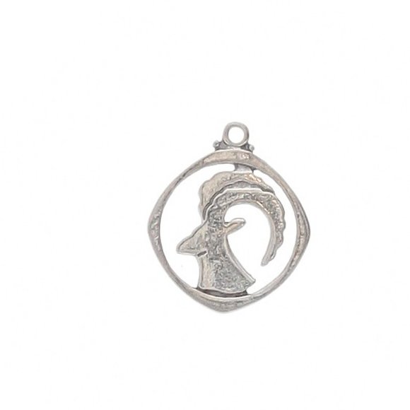 Capricorn Pewter ZODIAC SIGN Pendant laser cut Goat - Picture 2 of 3